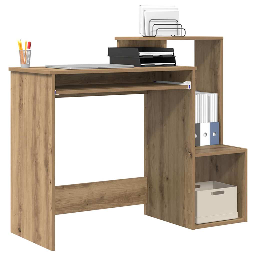vidaXL Desk Artisan Oak 106 x 41 x 88.5 cm Engineered Wood 3