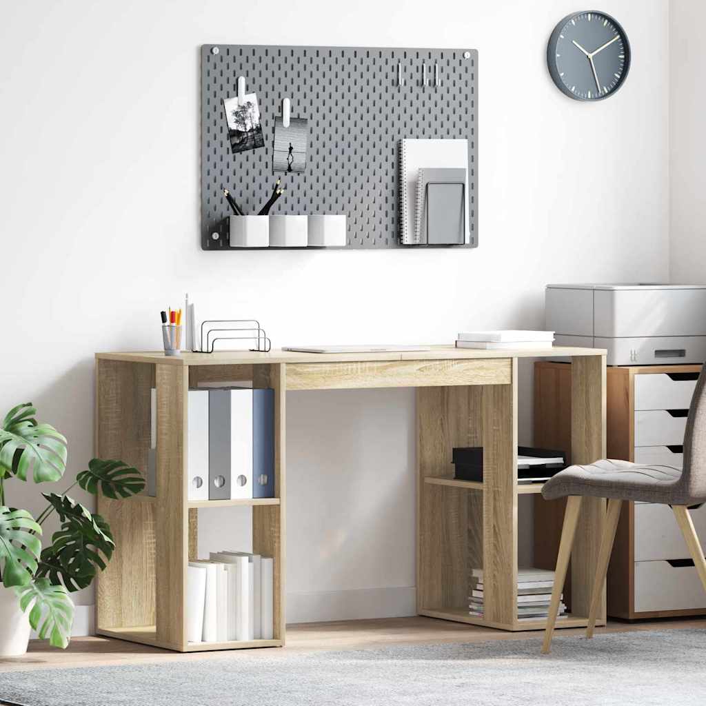 vidaXL Desk Sonoma Oak Engineered Wood 130 x 50.5 x 75 cm 1