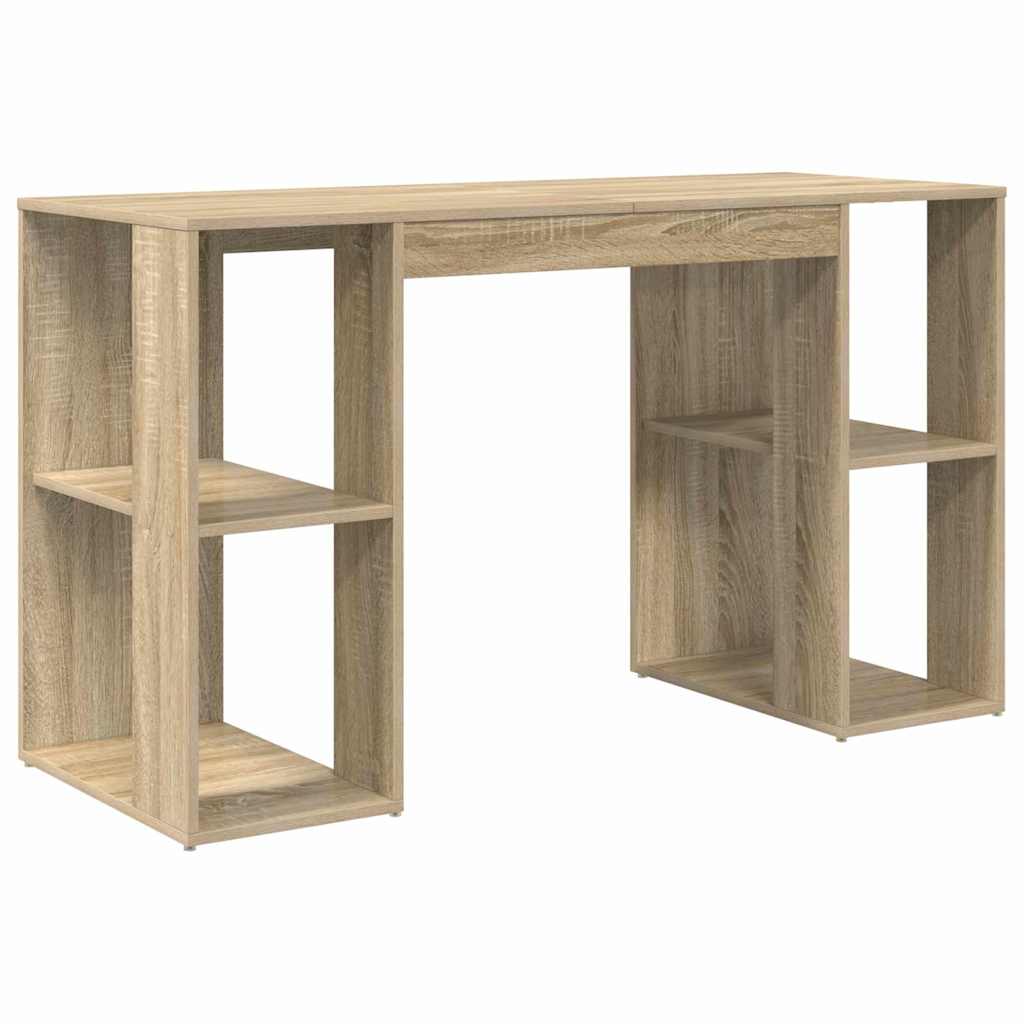 vidaXL Desk Sonoma Oak Engineered Wood 130 x 50.5 x 75 cm 2
