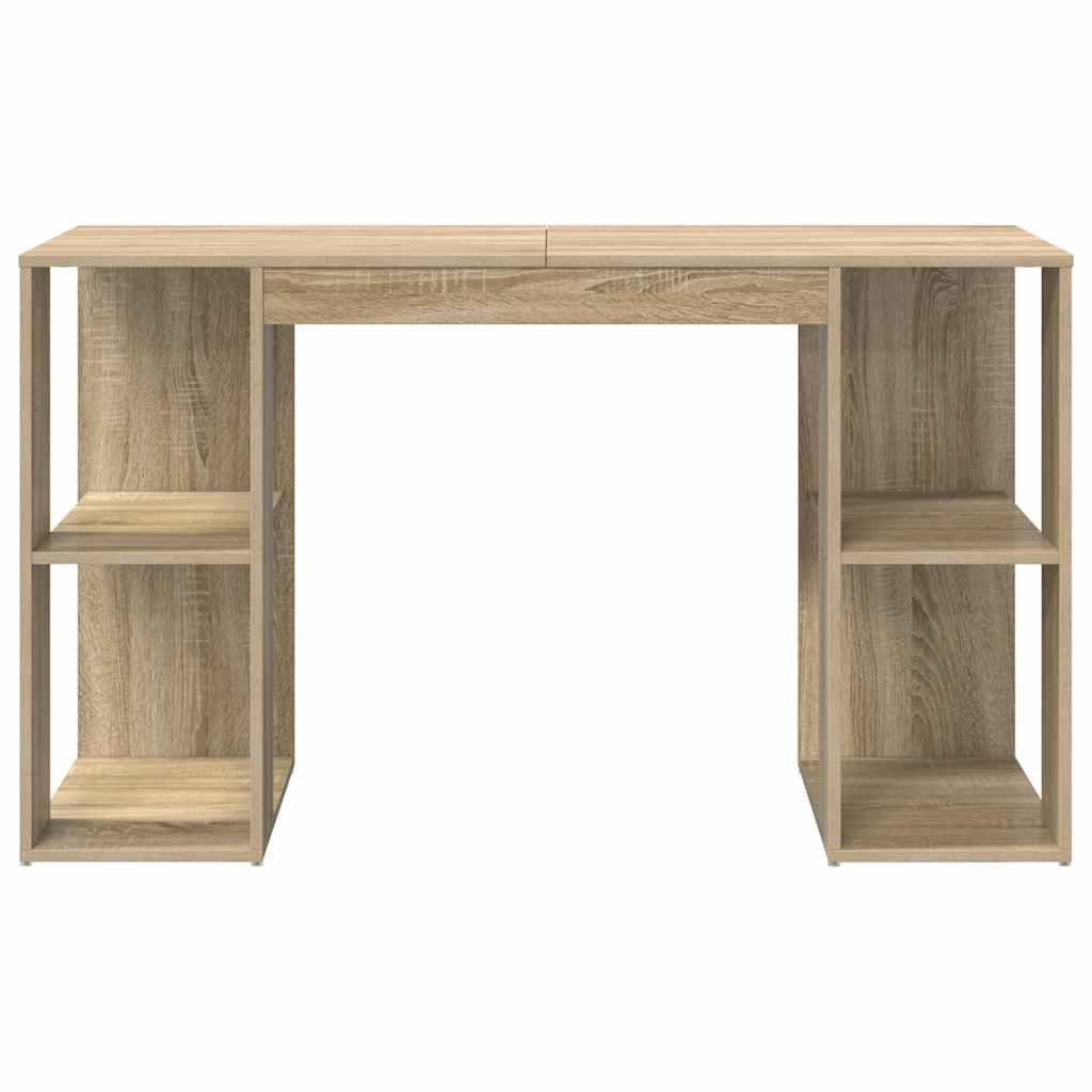 vidaXL Desk Sonoma Oak Engineered Wood 130 x 50.5 x 75 cm 5