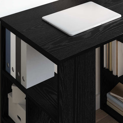 vidaXL Desk Black Oak Engineered Wood 90 x 50 x 75 cm 4