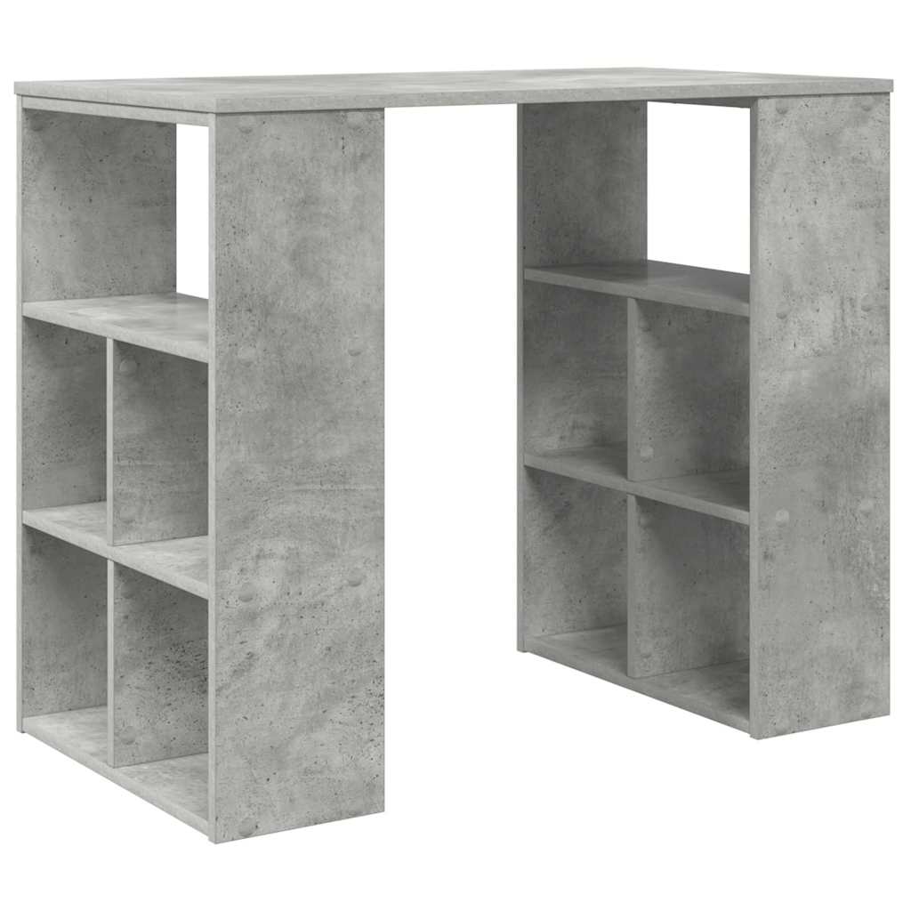 vidaXL Desk Concrete Grey Engineered Wood 90 x 50 x 75 cm 2