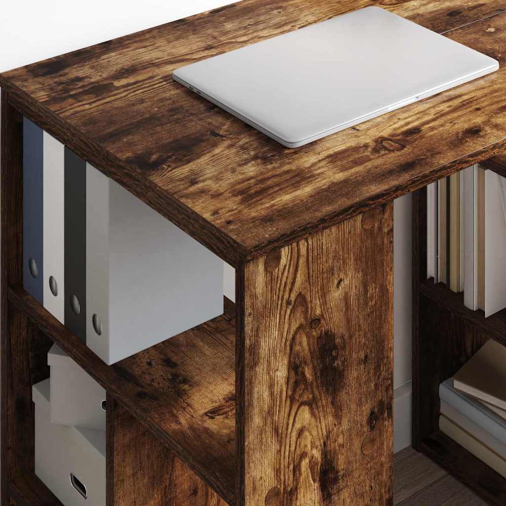 vidaXL Desk Smoked Oak Engineered Wood 90 x 50 x 75 cm 4