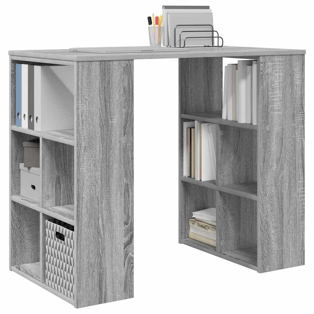 vidaXL Desk Grey Sonoma Engineered Wood 90 x 50 x 75 cm 3