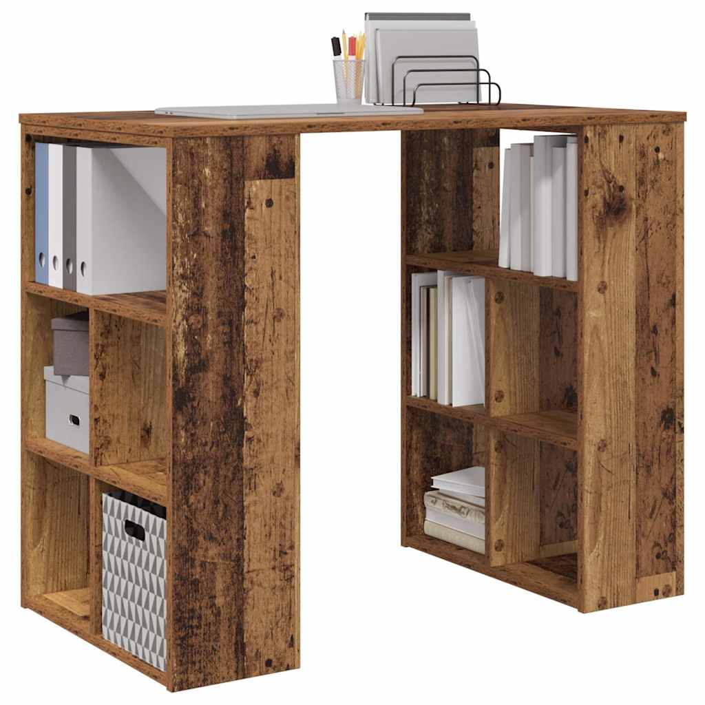 vidaXL Desk Old Wood Engineered Wood 90 x 50 x 75 cm 3