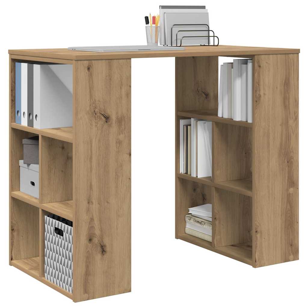 vidaXL Desk Artisan Oak Engineered Wood 90 x 50 x 75 cm 3
