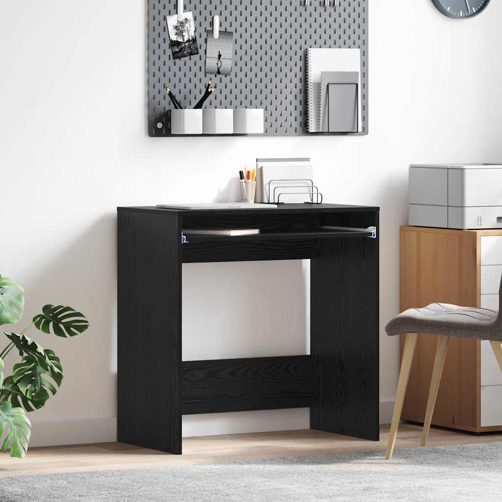 vidaXL Desk Black Oak Engineered Wood 77.5 x 43 x 79 cm 1