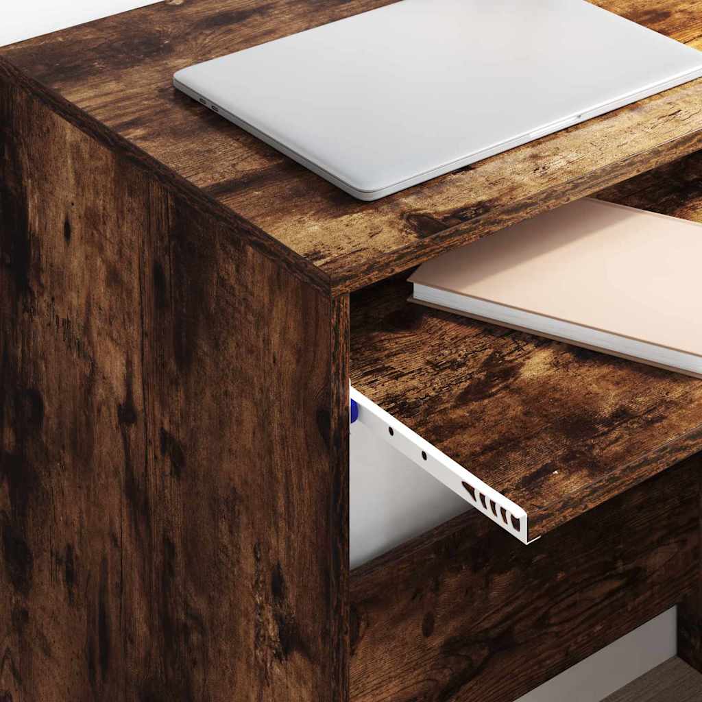 vidaXL Desk Smoked Oak Engineered Wood 77.5 x 43 x 79 cm 4