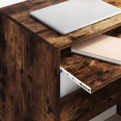 vidaXL Desk Smoked Oak Engineered Wood 77.5 x 43 x 79 cm 4