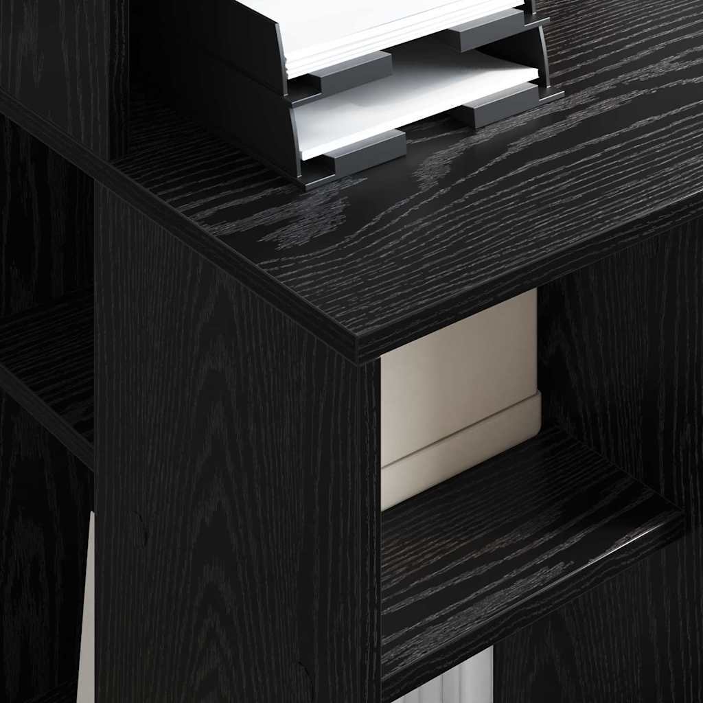 vidaXL Desk Black Oak Engineered Wood 90 x 48 x 101.5 cm 4
