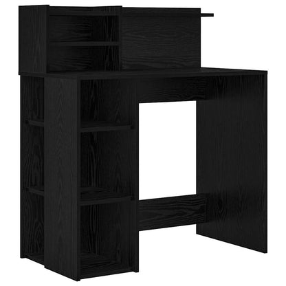 vidaXL Desk Black Oak Engineered Wood 90 x 48 x 101.5 cm 2