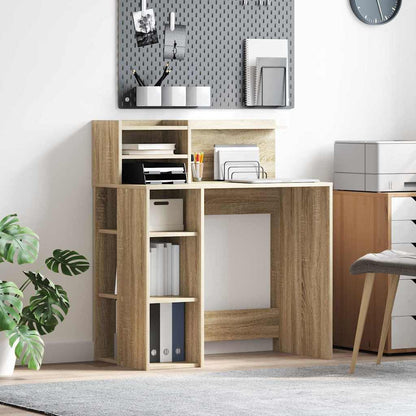 vidaXL Desk Sonoma Oak Engineered Wood 90 x 48 x 101.5 cm 1