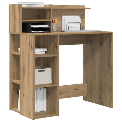 vidaXL Desk Artisan Oak Engineered Wood 90 x 48 x 101.5 cm 3