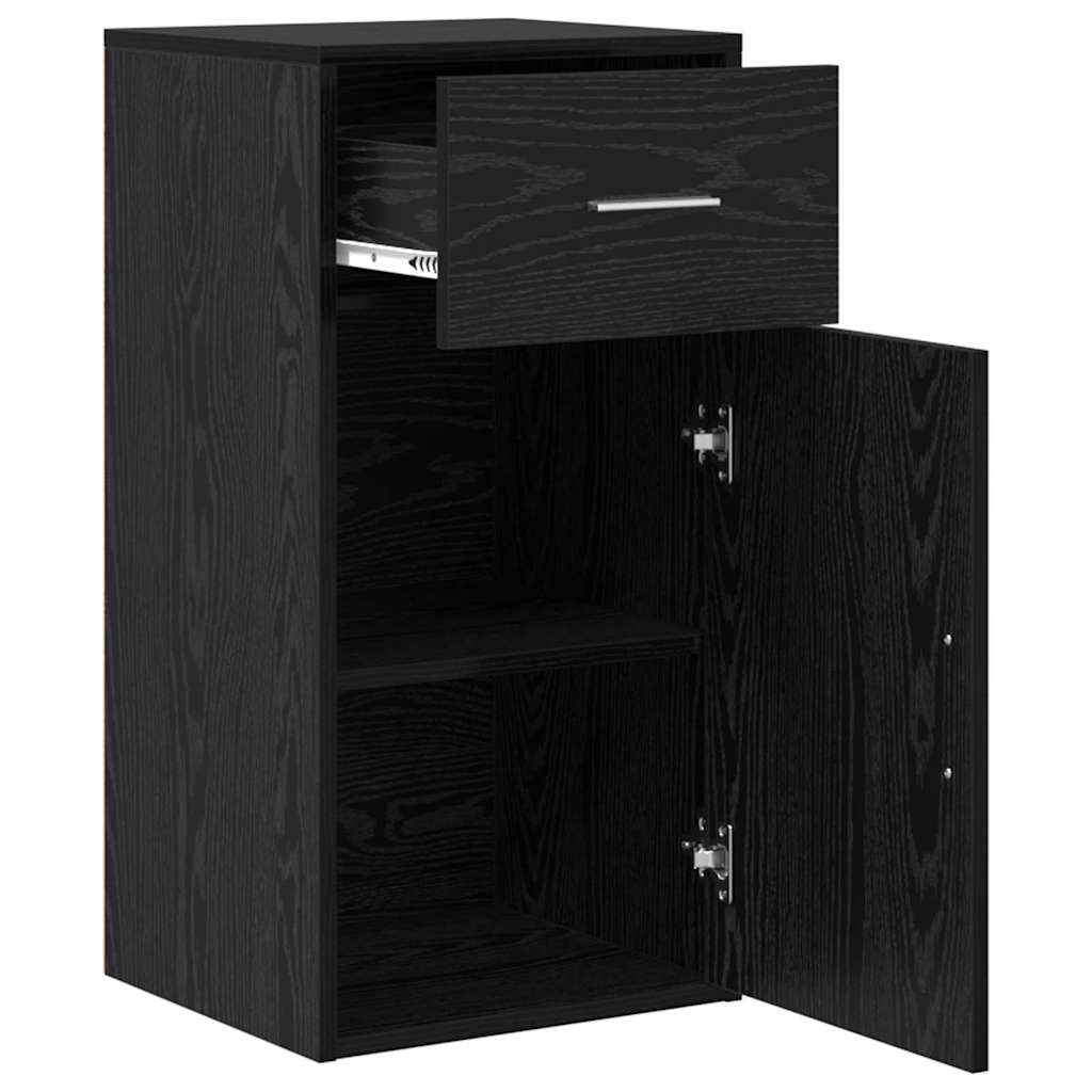 vidaXL Sideboard with Drawer Black Oak 38 x 34 x 75 cm 5