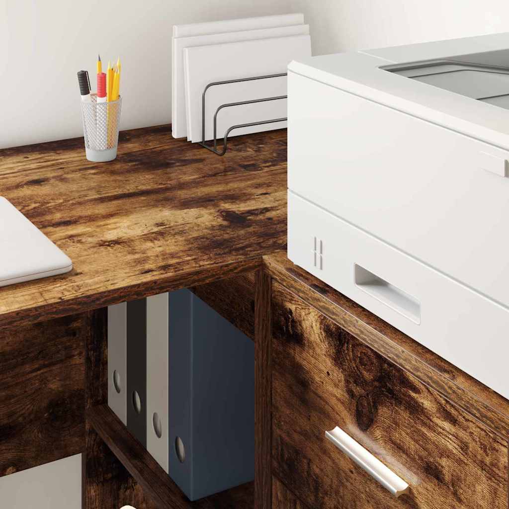 vidaXL Sideboard with Drawer Smoked Oak 38 x 34 x 75 cm 4