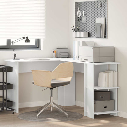 Corner Desk Engineered Wood 140 x 113.5 x 75 cm White