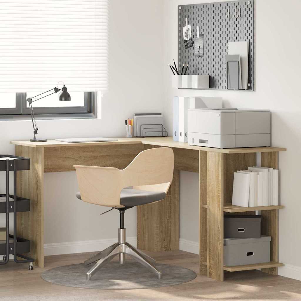 Corner Desk Engineered Wood 140 x 113.5 x 75 cm Sonoma oak