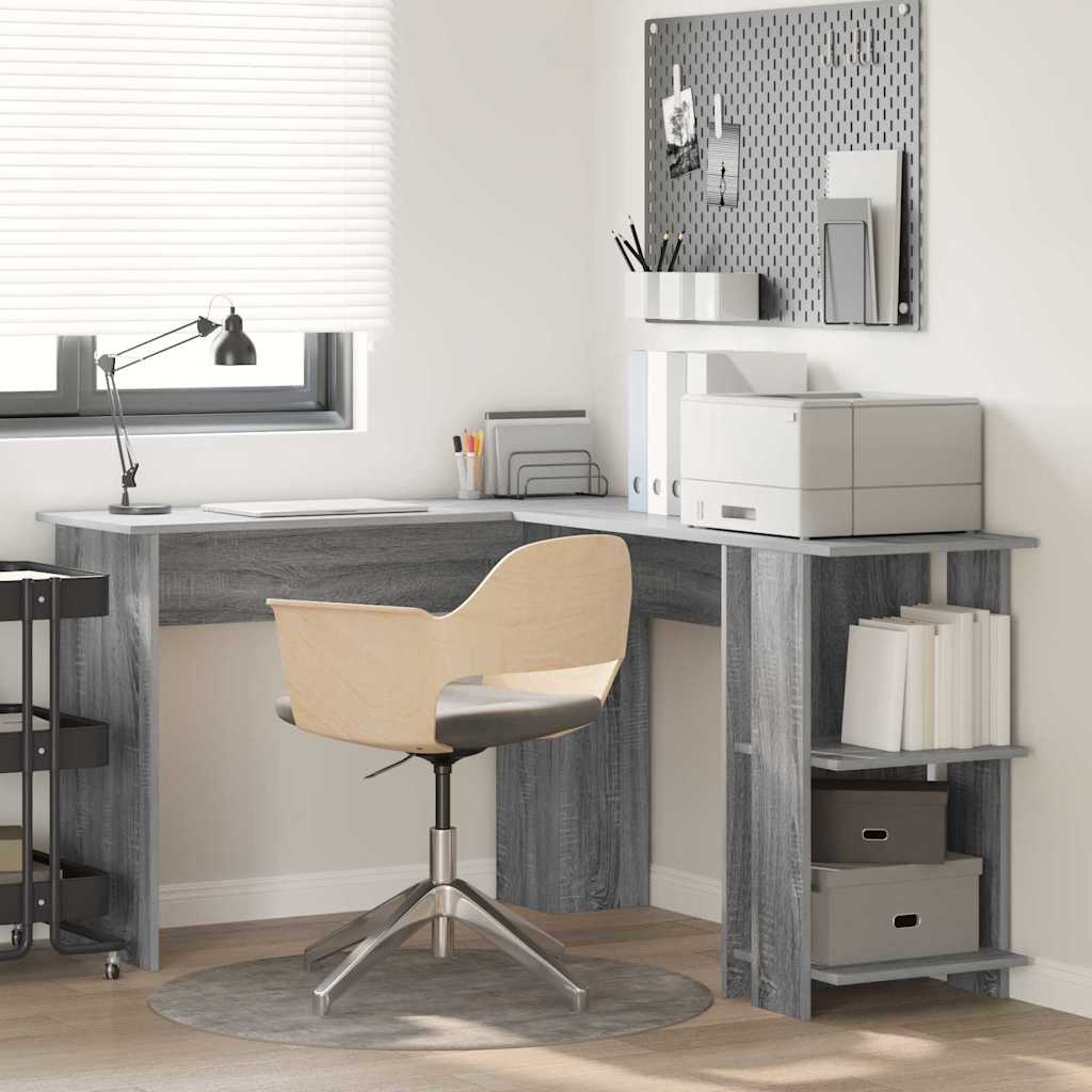 Corner Desk Engineered Wood 140 x 113.5 x 75 cm Grey sonoma