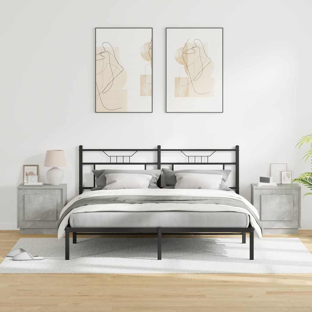vidaXL Bedside Cabinet 2 pcs Concrete Grey 44 x 34.5 x 45 cm 4