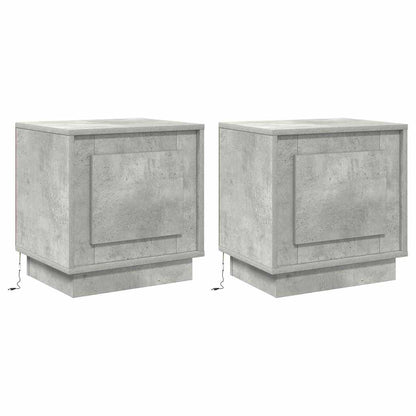 vidaXL Bedside Cabinet 2 pcs Concrete Grey 44 x 34.5 x 45 cm 2