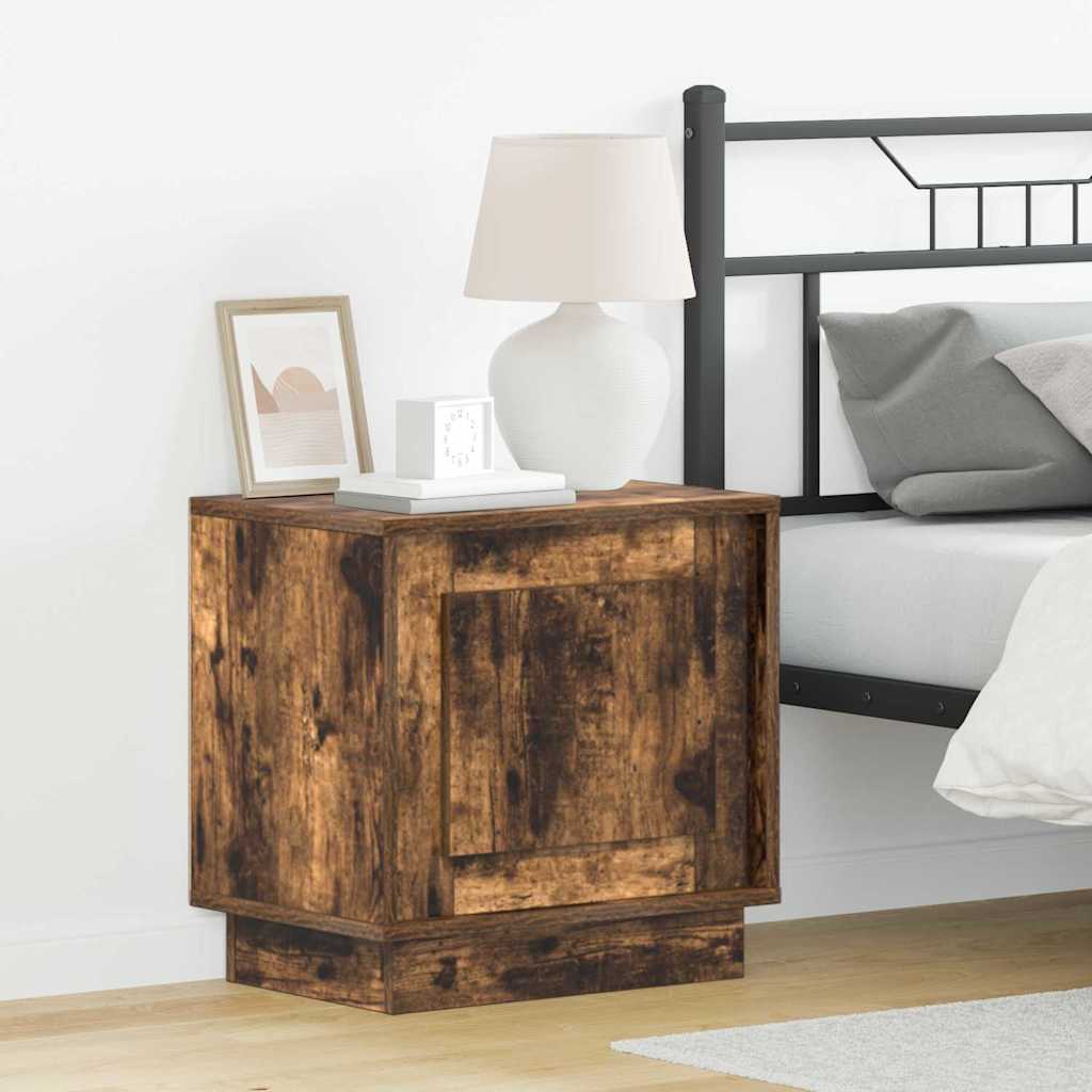 vidaXL Bedside Cabinet 2 pcs Smoked Oak 44 x 34.5 x 45 cm 1