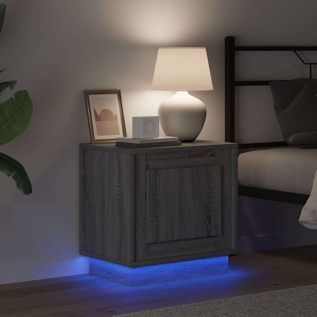vidaXL Bedside Cabinet 2 pcs Grey 44 x 34.5 x 45 cm Engineered Wood 5