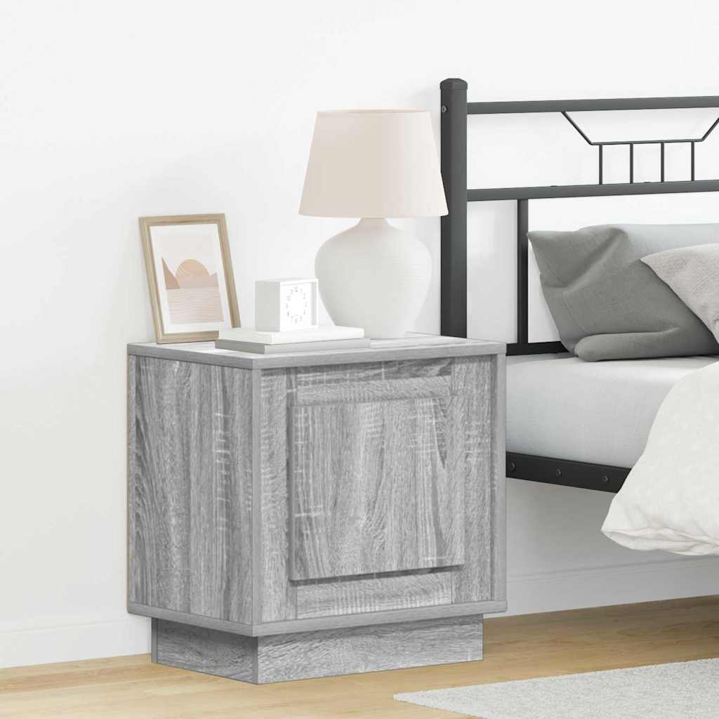 vidaXL Bedside Cabinet 2 pcs Grey 44 x 34.5 x 45 cm Engineered Wood 1