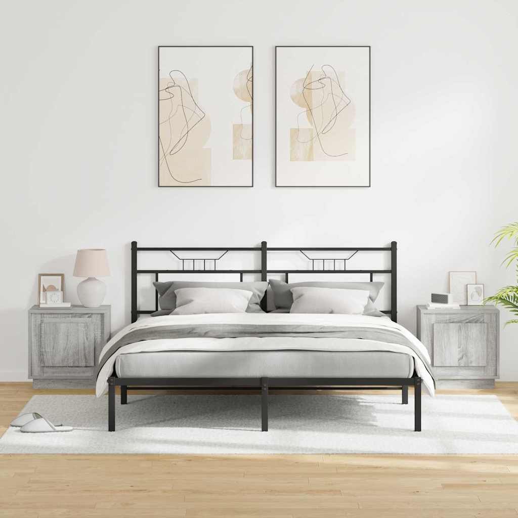 vidaXL Bedside Cabinet 2 pcs Grey 44 x 34.5 x 45 cm Engineered Wood 4