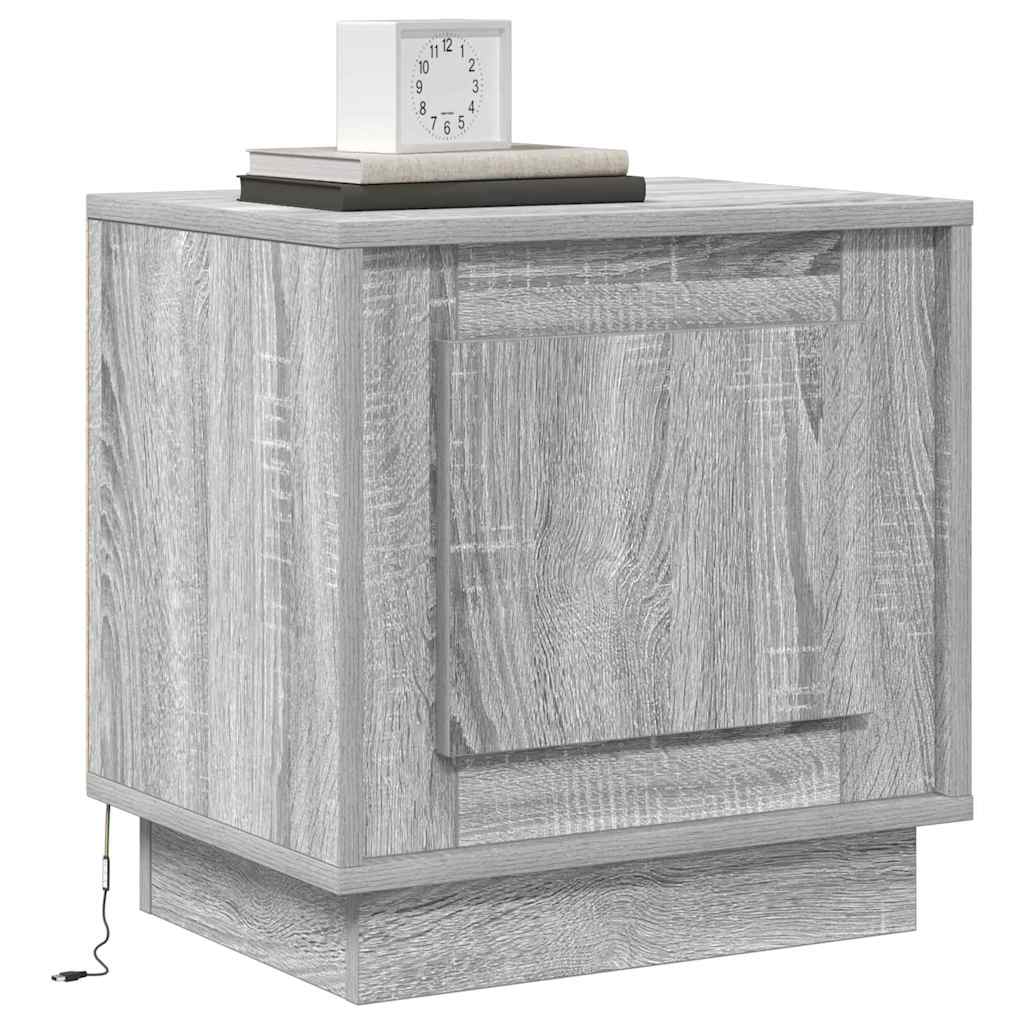 vidaXL Bedside Cabinet 2 pcs Grey 44 x 34.5 x 45 cm Engineered Wood 3