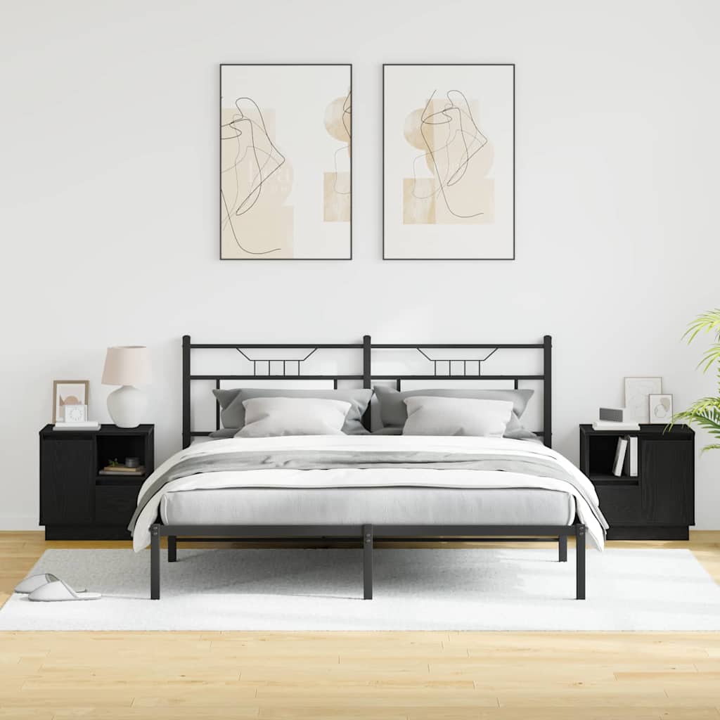 vidaXL Bedside Cabinet 2 pcs Black Oak 50 x 34.5 x 50 cm 4