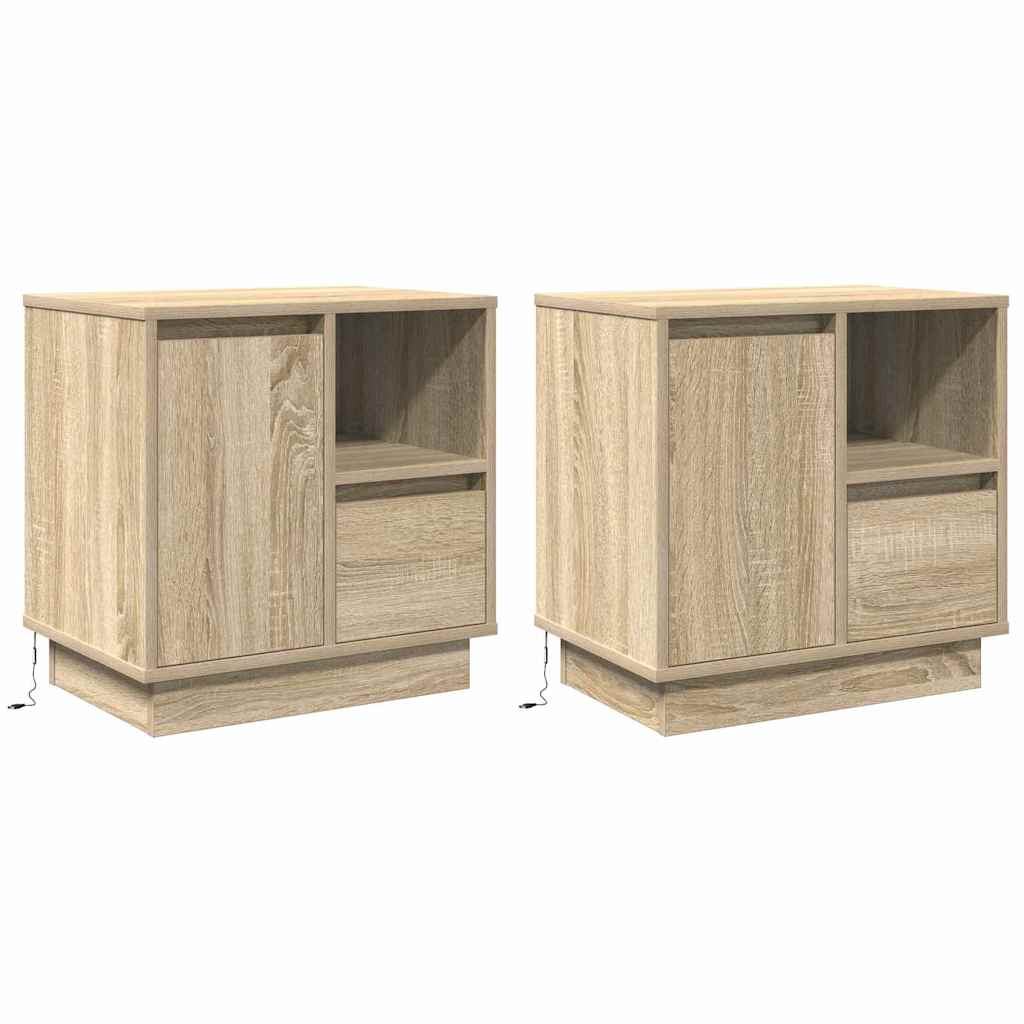 vidaXL Bedside Cabinet 2 pcs Sonoma Oak 50 x 34.5 x 50 cm 2