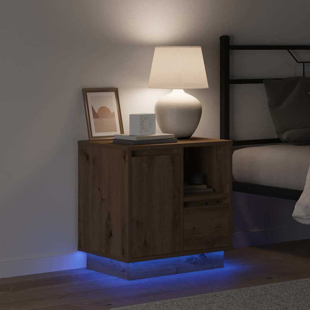 vidaXL Bedside Cabinet 2 pcs Artisan Oak 50 x 34.5 x 50 cm 3