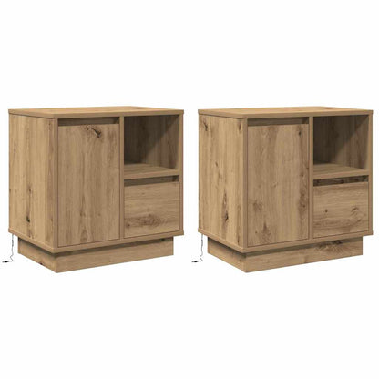 vidaXL Bedside Cabinet 2 pcs Artisan Oak 50 x 34.5 x 50 cm 1