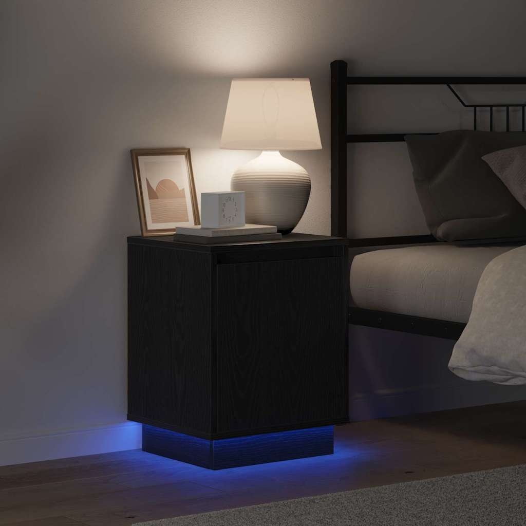 vidaXL Bedside Cabinet 2 pcs Black Oak 39 x 34.5 x 50 cm 5