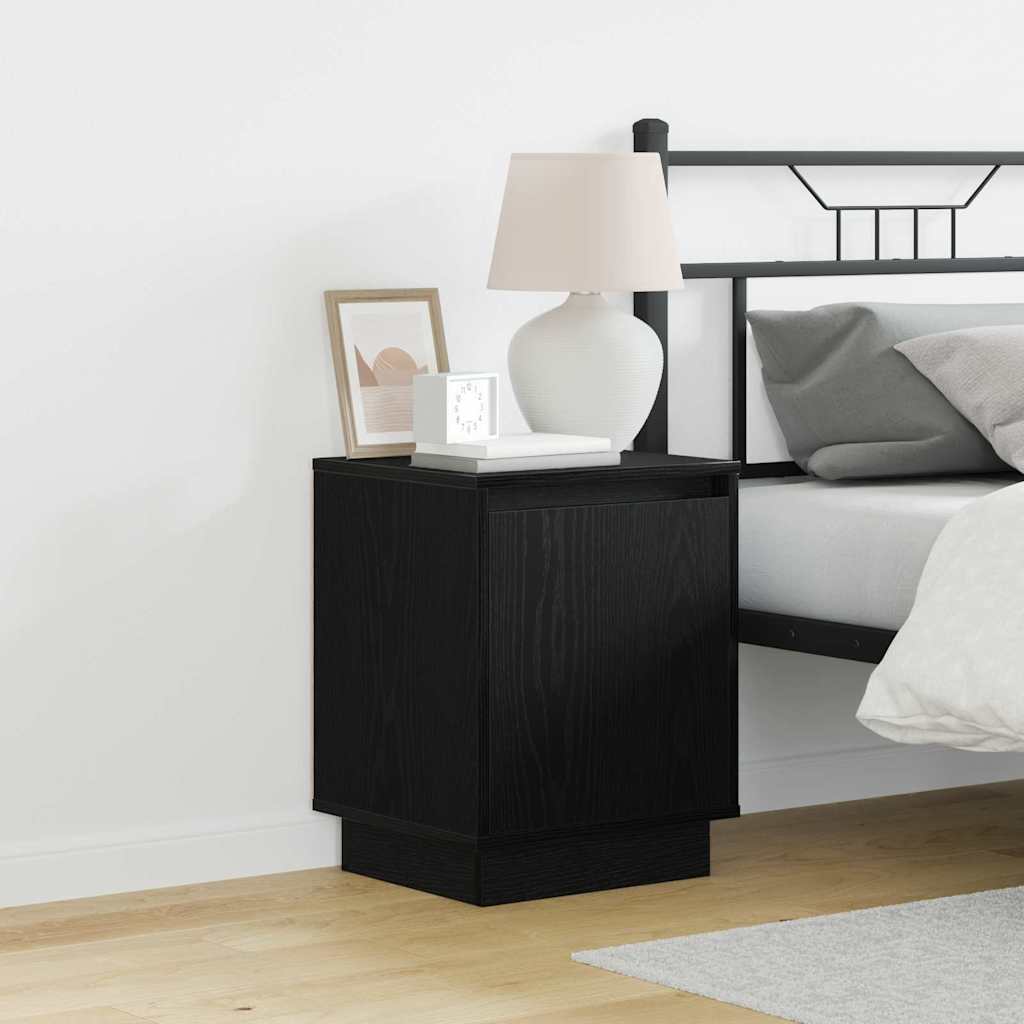 vidaXL Bedside Cabinet 2 pcs Black Oak 39 x 34.5 x 50 cm 1