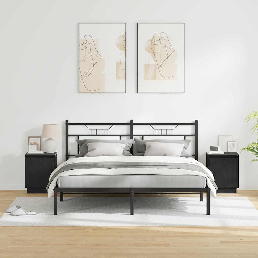 vidaXL Bedside Cabinet 2 pcs Black Oak 39 x 34.5 x 50 cm 4