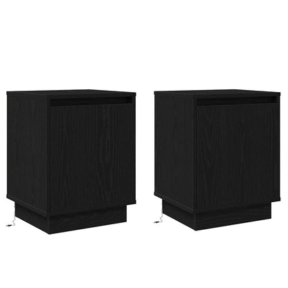 vidaXL Bedside Cabinet 2 pcs Black Oak 39 x 34.5 x 50 cm 2