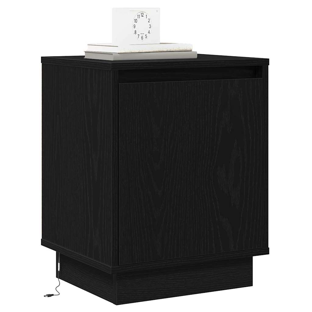 vidaXL Bedside Cabinet 2 pcs Black Oak 39 x 34.5 x 50 cm 3