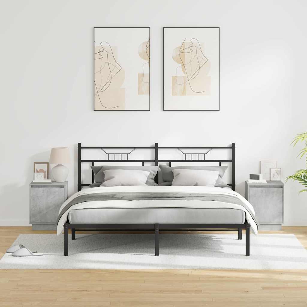 vidaXL Bedside Cabinet 2 pcs Concrete Grey 39 x 34.5 x 50 cm 4