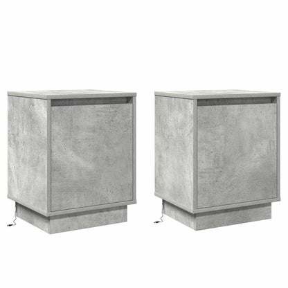 vidaXL Bedside Cabinet 2 pcs Concrete Grey 39 x 34.5 x 50 cm 2