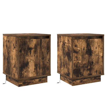 vidaXL Bedside Cabinet 2 pcs Smoked Oak 39 x 34.5 x 50 cm 2