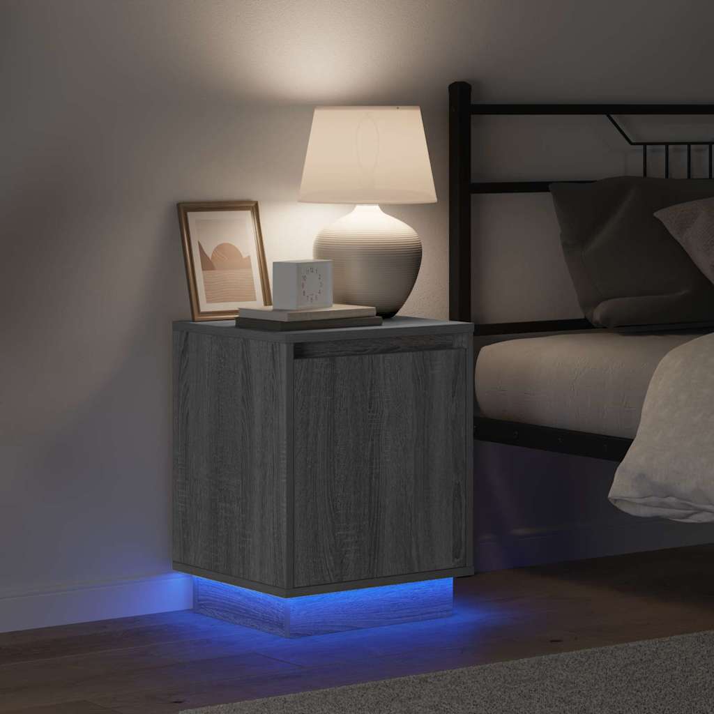 vidaXL Bedside Cabinet 2 pcs Grey 39 x 34.5 x 50 cm Engineered wood 5