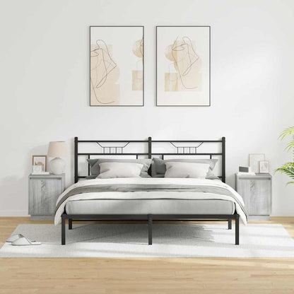 vidaXL Bedside Cabinet 2 pcs Grey 39 x 34.5 x 50 cm Engineered wood 4