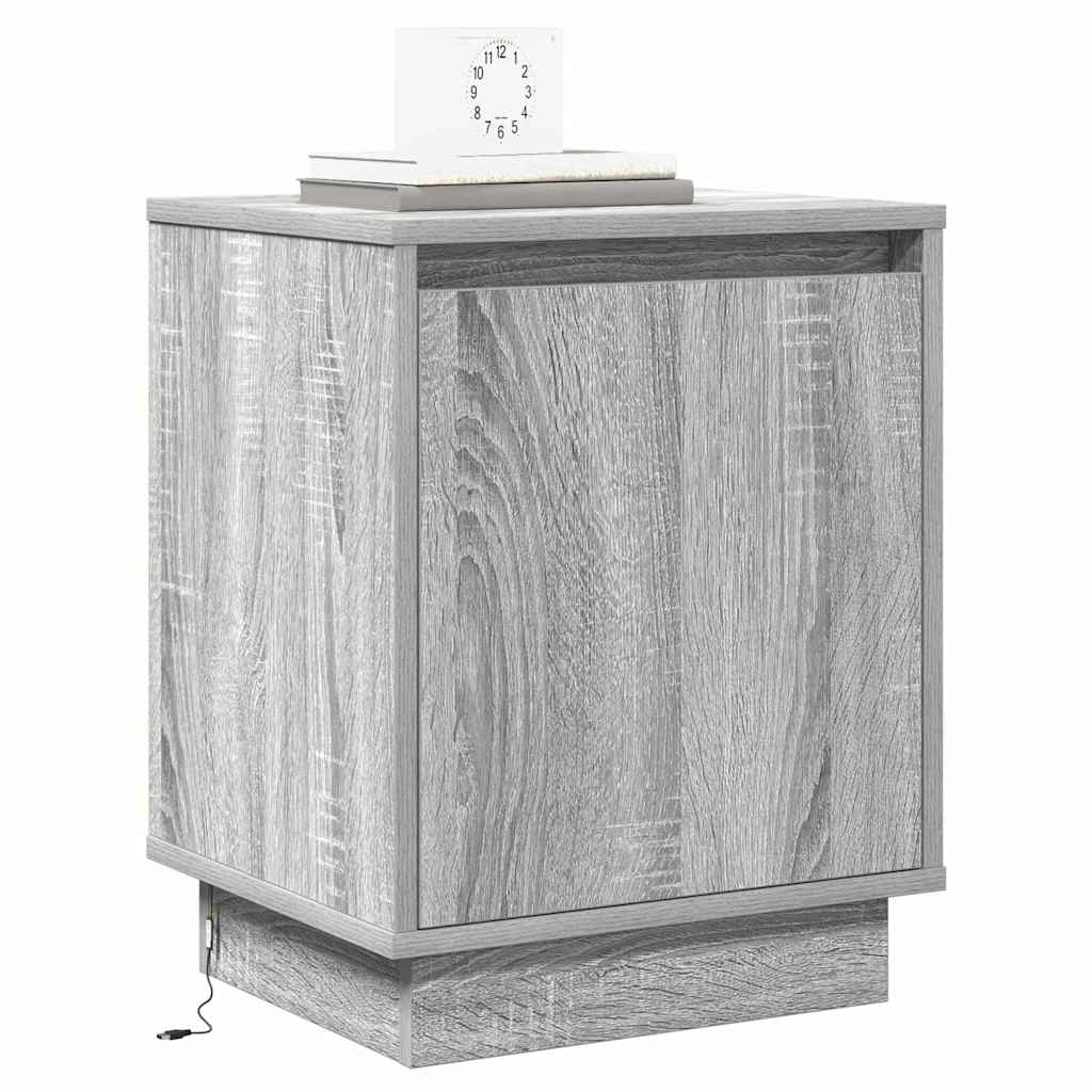 vidaXL Bedside Cabinet 2 pcs Grey 39 x 34.5 x 50 cm Engineered wood 3