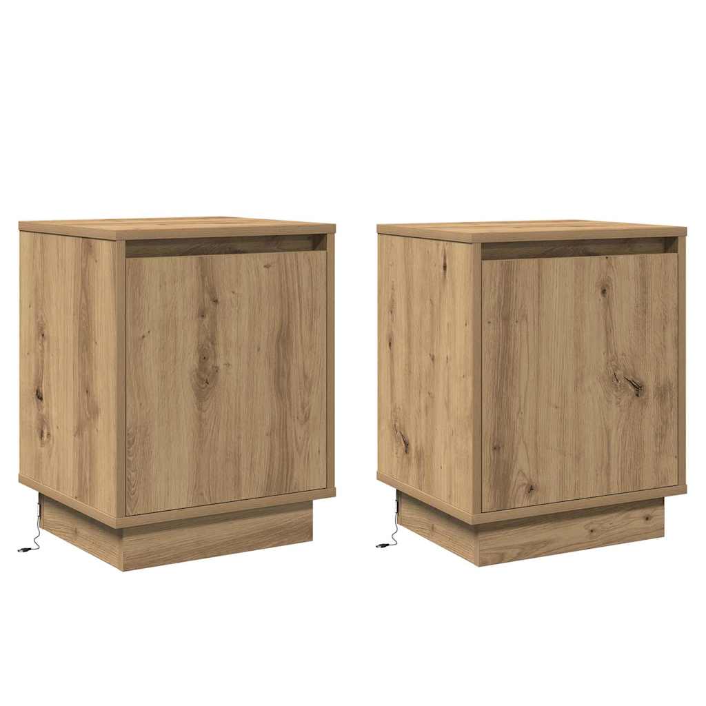 vidaXL Bedside Cabinet 2 pcs Artisan Oak 39 x 34.5 x 50 cm 2