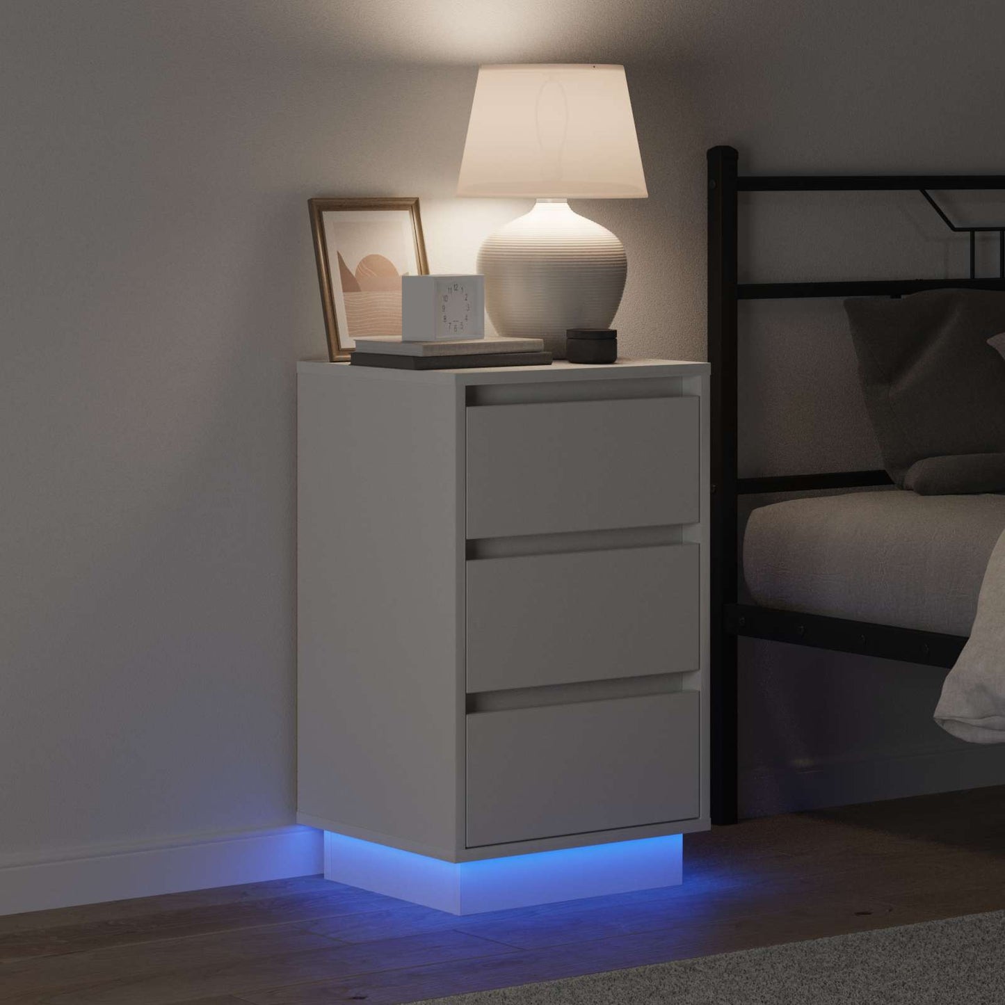 vidaXL Bedside Cabinet White 39 x 34.5 x 65 cm Engineered wood 4
