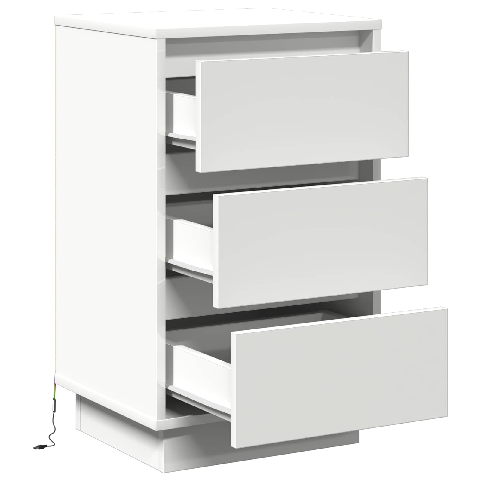 vidaXL Bedside Cabinet White 39 x 34.5 x 65 cm Engineered wood 5
