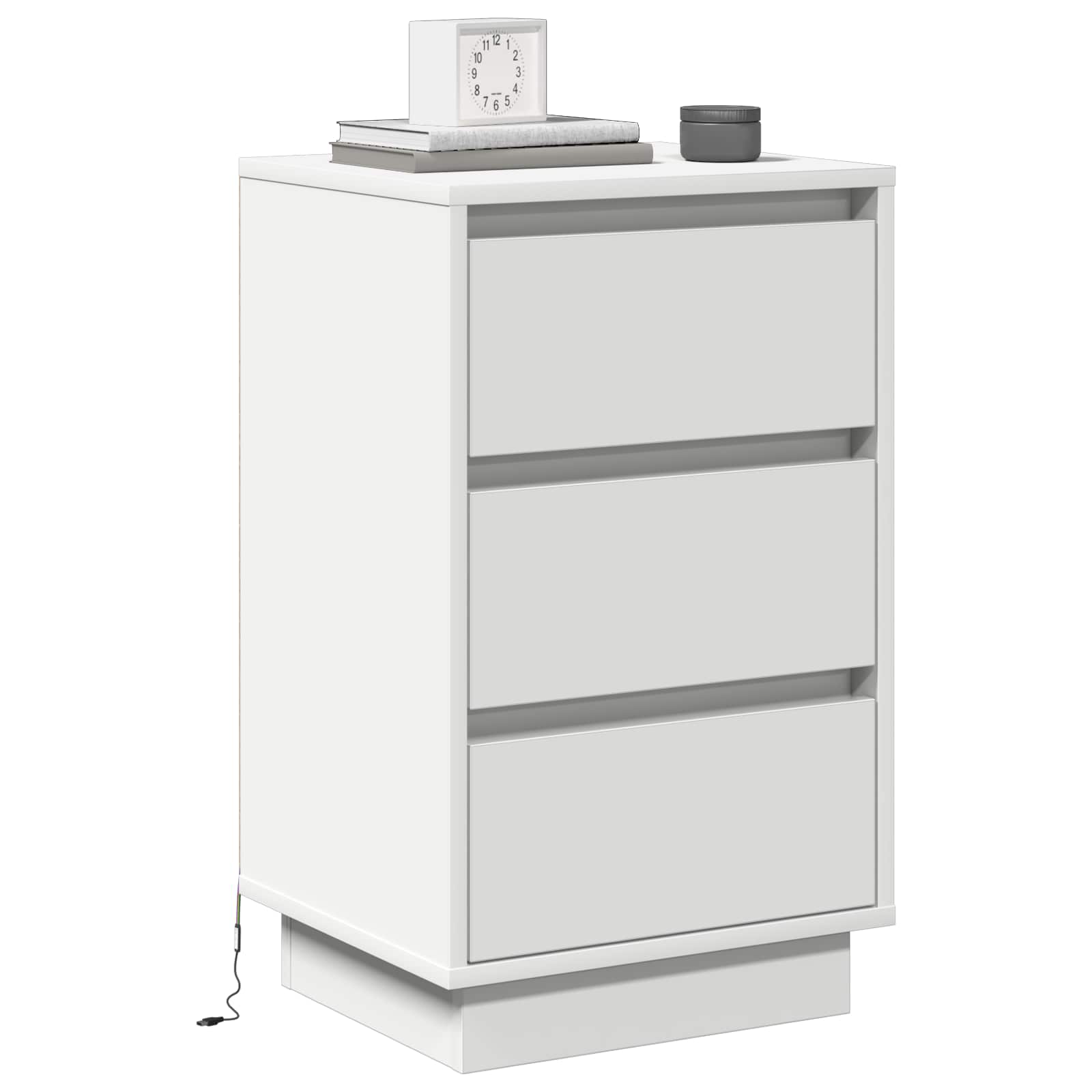 vidaXL Bedside Cabinet White 39 x 34.5 x 65 cm Engineered wood 3