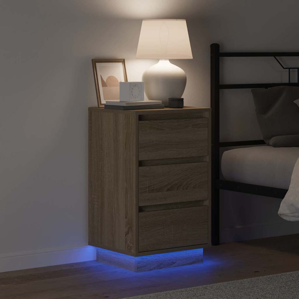 vidaXL Bedside Cabinet Sonoma Oak 39 x 34.5 x 65 cm Engineered wood 4