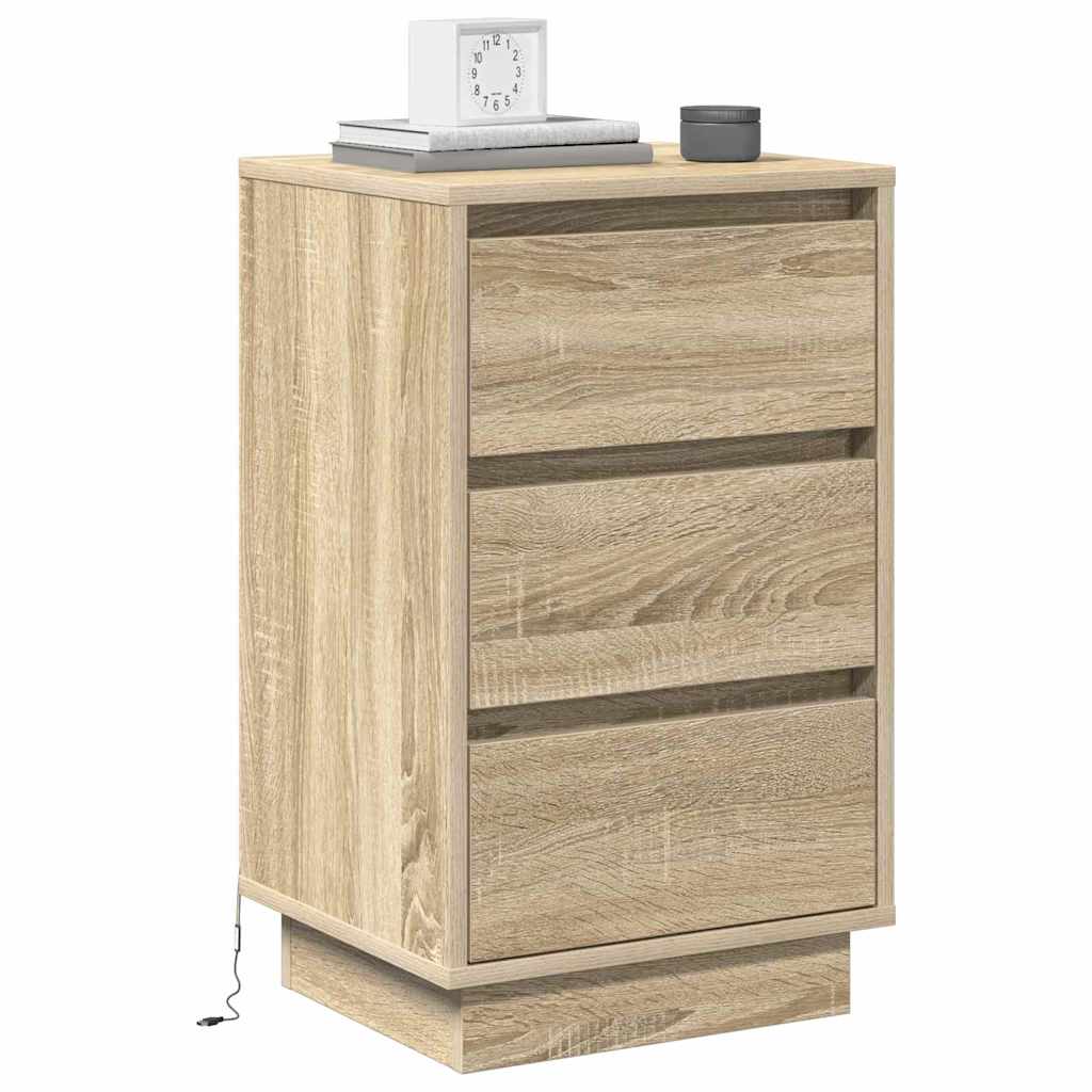 vidaXL Bedside Cabinet Sonoma Oak 39 x 34.5 x 65 cm Engineered wood 3